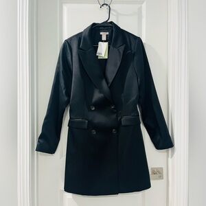 Elegant Black Double-Breasted Women's Dress